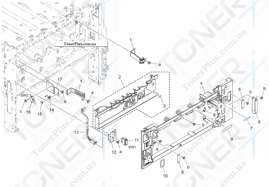 Каталог запчастей для Konica-Minolta bizhub 554e - INNER COVER SECTION