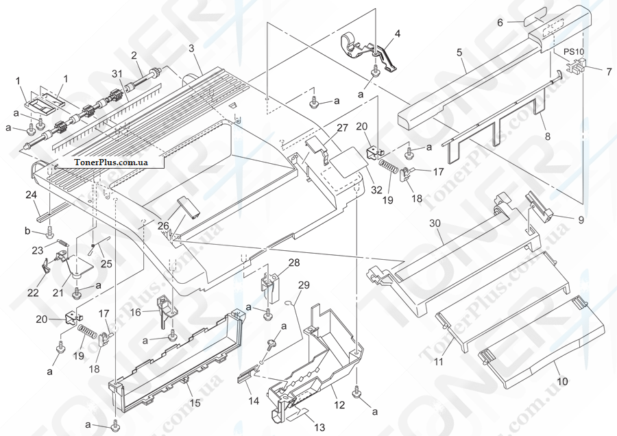 Каталог запчастей для Konica-Minolta bizhub C10 - TOP COVER