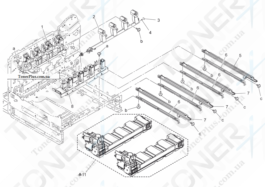 Каталог запчастей для Konica-Minolta bizhub C20P - I-U RAIL SECTION