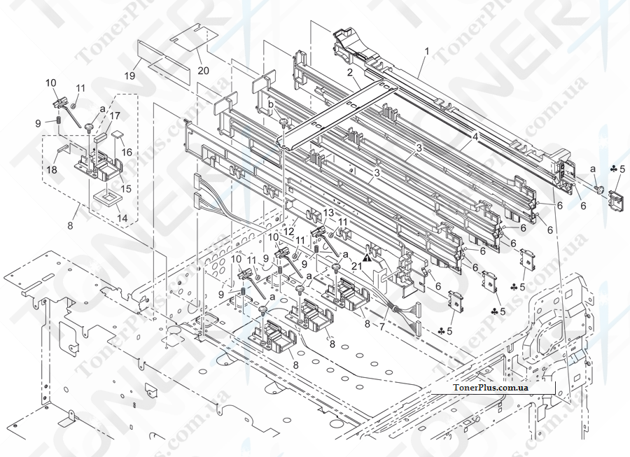 Каталог запчастей для Konica-Minolta bizhub C352P - T-C RAIL SECTION