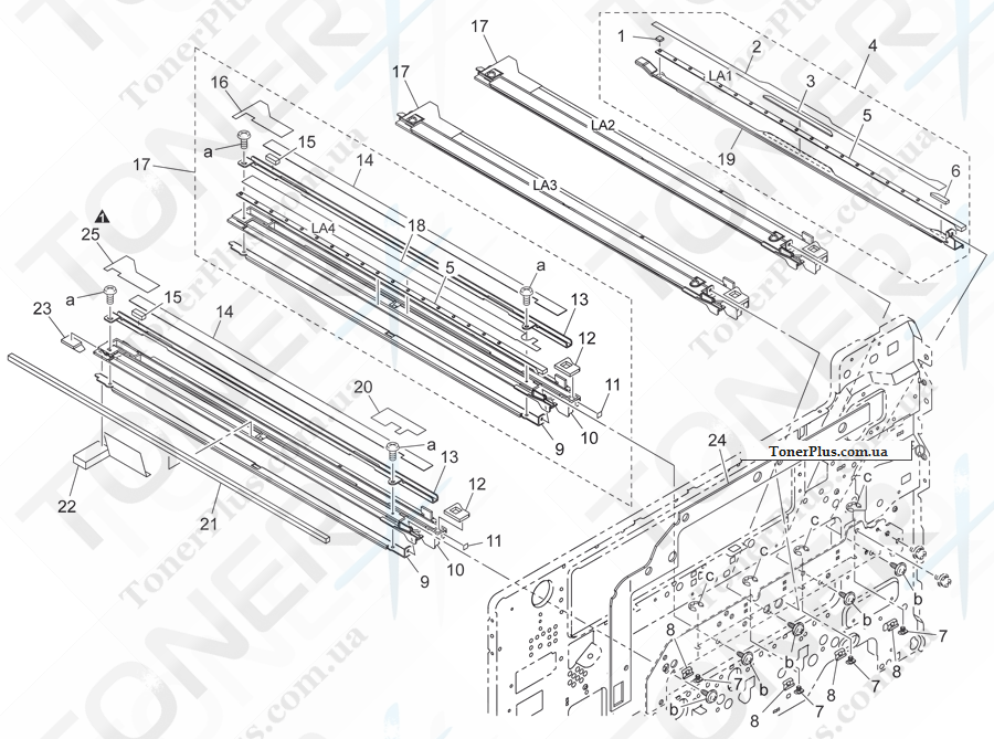 Каталог запчастей для Konica-Minolta bizhub C352P - ERASER SECTION