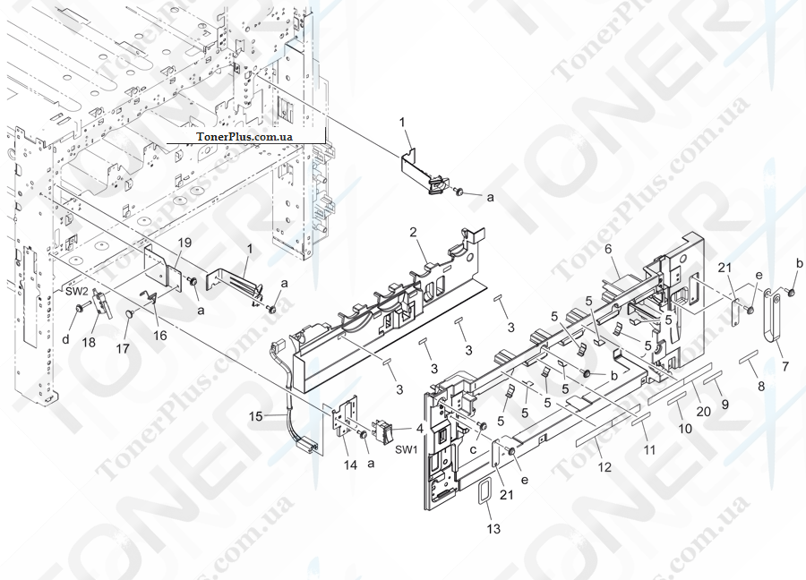 Каталог запчастей для Konica-Minolta bizhub C454e - INNER COVER SECTION