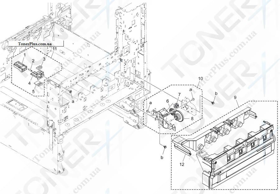Каталог запчастей для Konica-Minolta bizhub C454e - WASTE TONER BOX SECTION