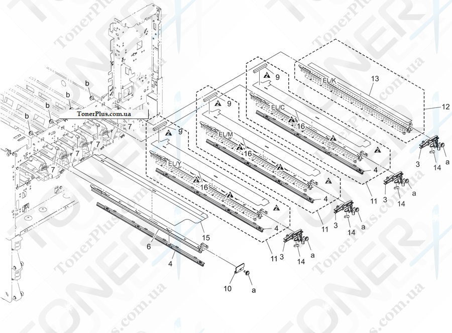 Каталог запчастей для Konica-Minolta bizhub C454e - ERASE LAMP SECTION