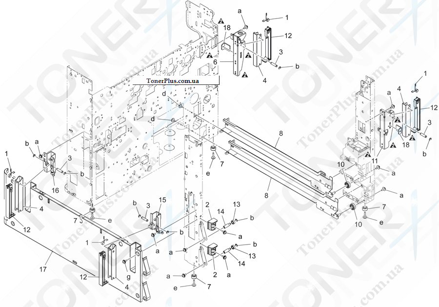Каталог запчастей для Konica-Minolta bizhub C454e - CASSETTE RAIL SECTION