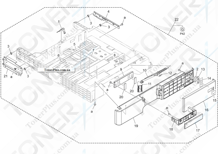 Каталог запчастей для Konica-Minolta bizhub C454e - 2ND CASSETTE SECTION