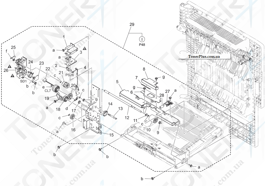Каталог запчастей для Konica-Minolta bizhub C454e - BYPASS TRAY SECTION