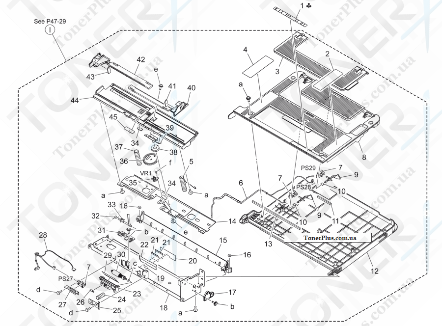 Каталог запчастей для Konica-Minolta bizhub C454e - BYPASS TRAY SECTION 2