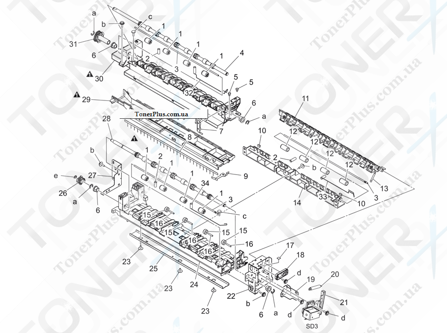 Каталог запчастей для Konica-Minolta bizhub C454e - PAPER EXIT SECTION 2