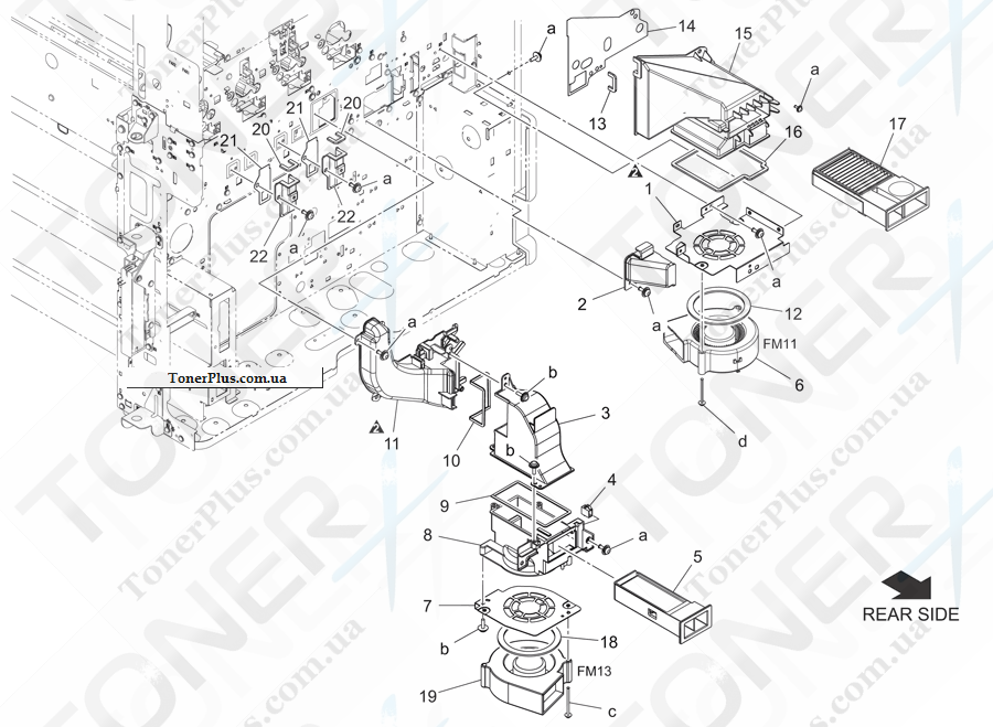 Каталог запчастей для Konica-Minolta bizhub C454e - OZONE DUCT SECTION