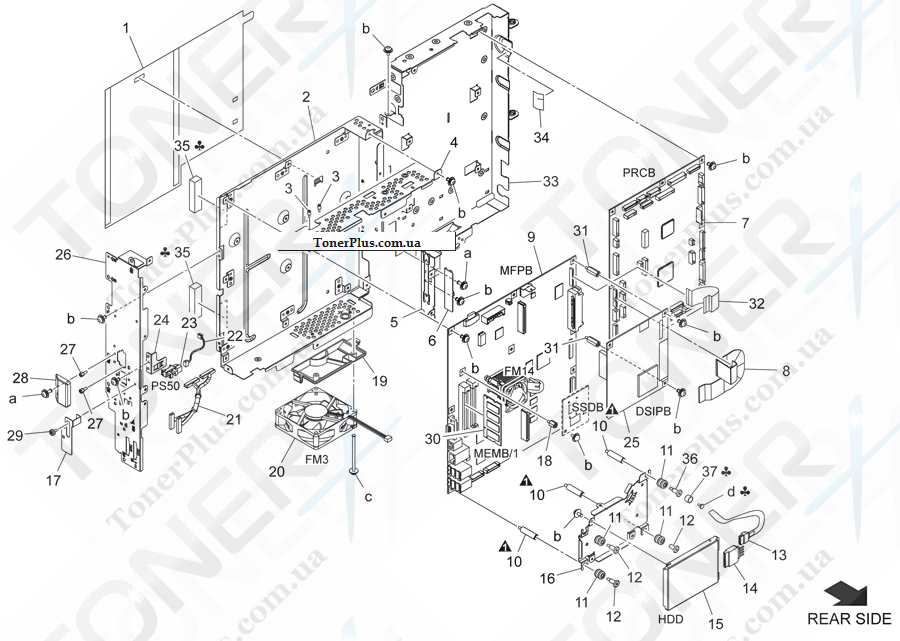 Каталог запчастей для Konica-Minolta bizhub C454e - ELECTRICAL COMPONENTS 2