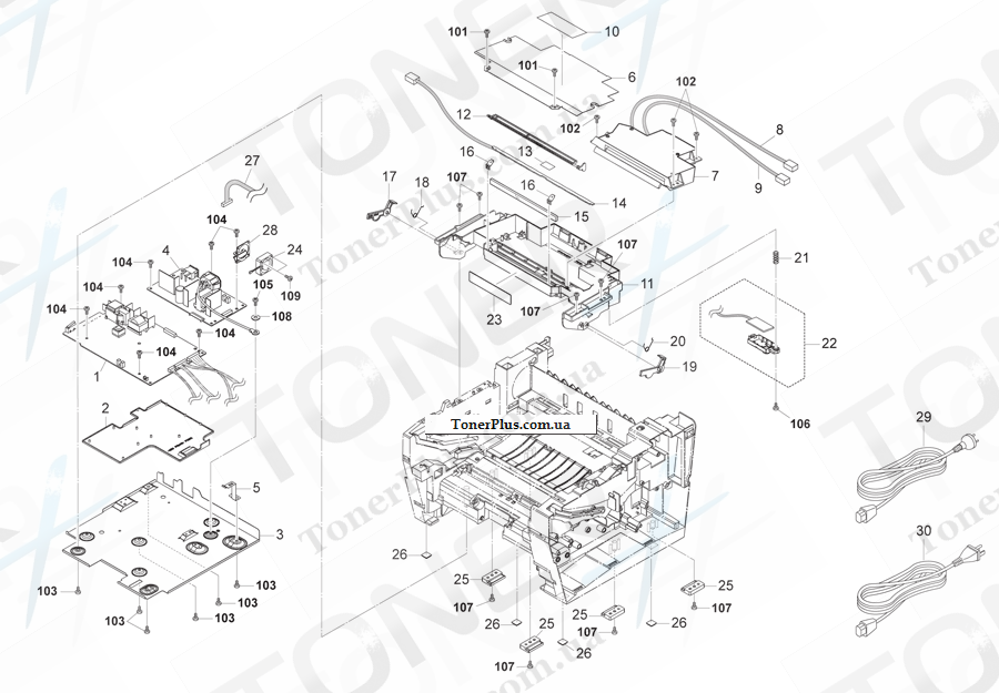 Каталог запчастей для Kyocera-Mita FS1016MFP - Frames 2