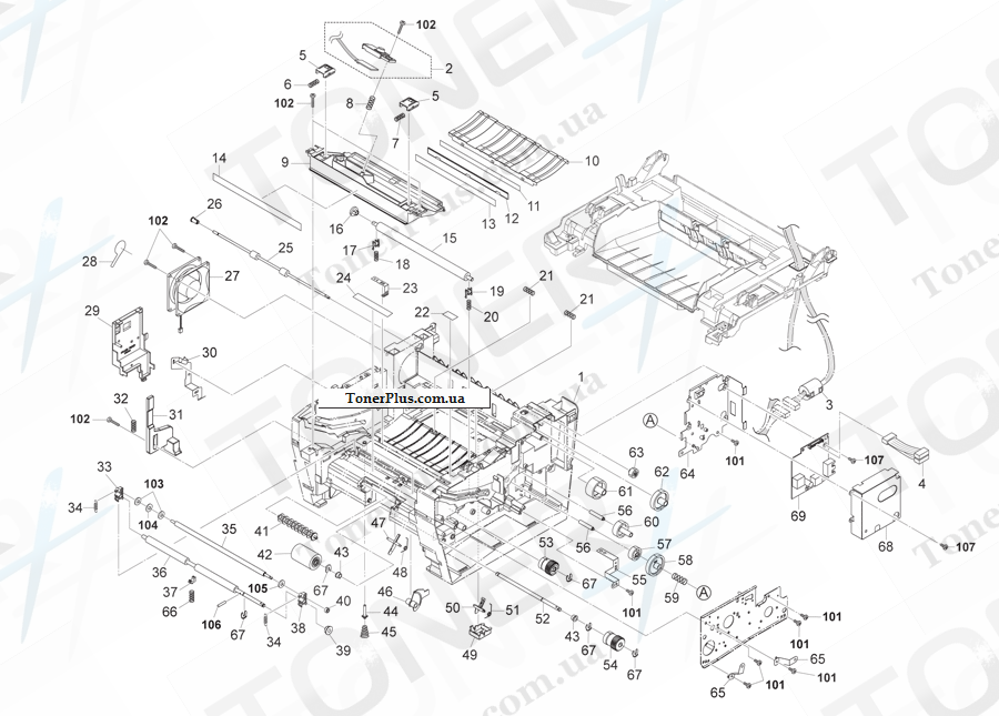 Каталог запчастей для Kyocera-Mita FS1116MFP - Frames 1