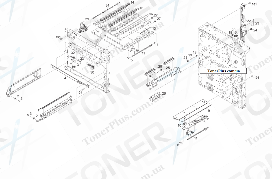 Каталог запчастей для Kyocera-Mita TASKalfa 2550ci - Frames 3