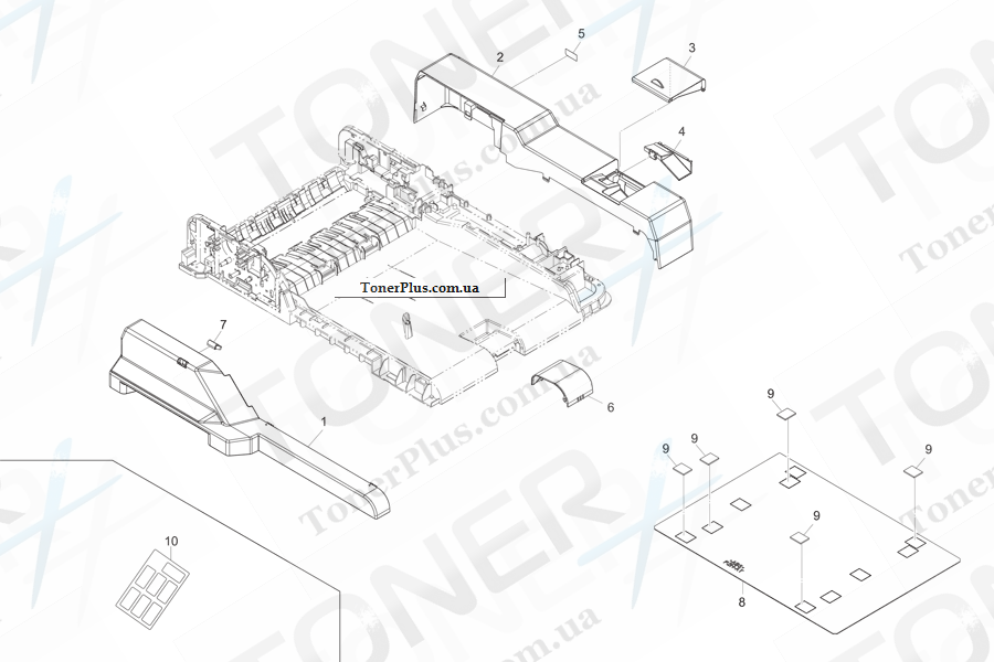 Каталог запчастей для Kyocera-Mita TASKalfa 2550ci - DP Cover