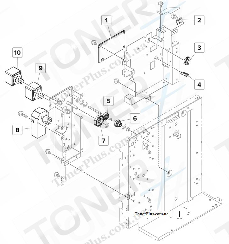 Каталог запчастей для Lexmark MS911 - 3000 sheet tray Drive section