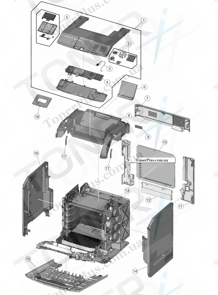 Каталог запчастей для Lexmark C734dn - Covers