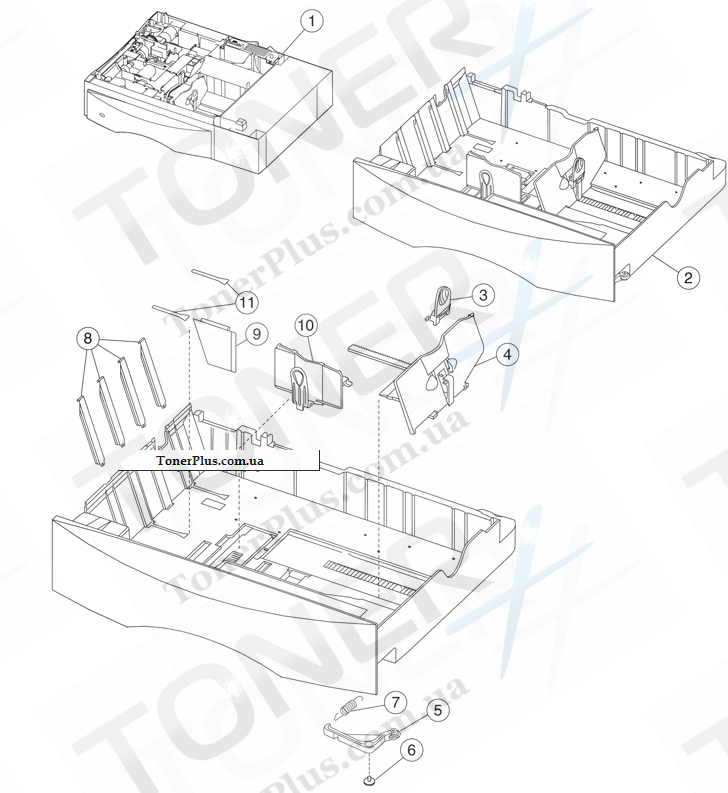 Каталог запчастей для Lexmark C770n - 500-Sheet drawer option