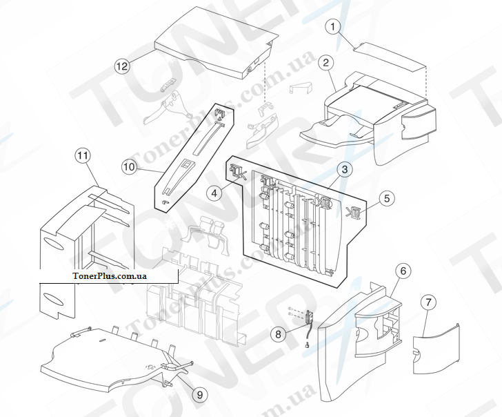 Каталог запчастей для Lexmark C782n - StapleSmart finisher