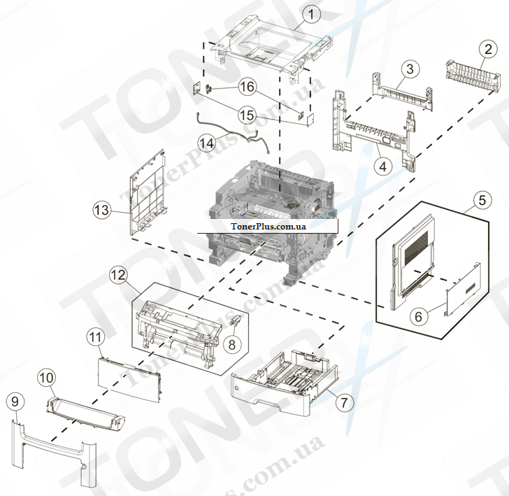 Каталог запчастей для Lexmark MX611dhe - Covers