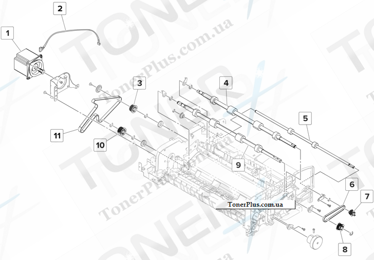 Каталог запчастей для Lexmark MX912dxe - ADF paper transport 3