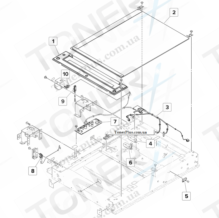 Каталог запчастей для Lexmark MX912dxe - Flatbed scanner 1