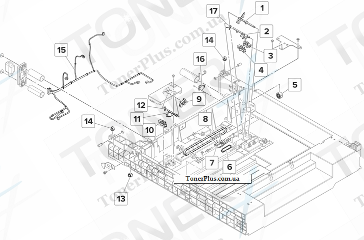 Каталог запчастей для Lexmark MX912dxe - 2500-sheet tray insert 4