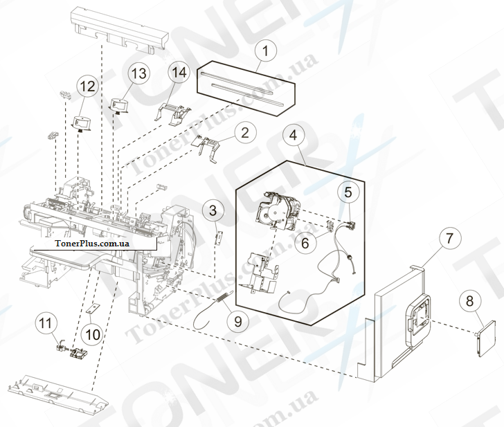 Каталог запчастей для Lexmark MX711dhe - Staple finisher option 2