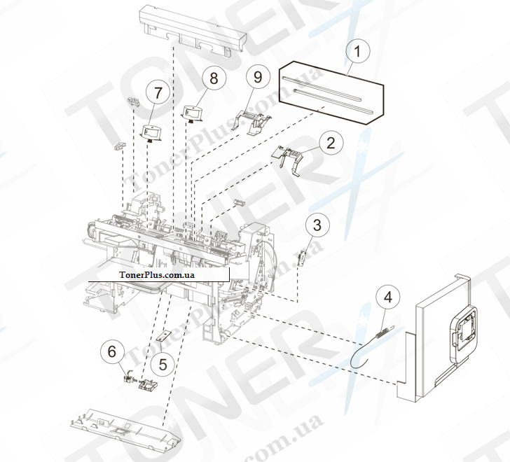 Каталог запчастей для Lexmark MX711de - Offset stacker option 2