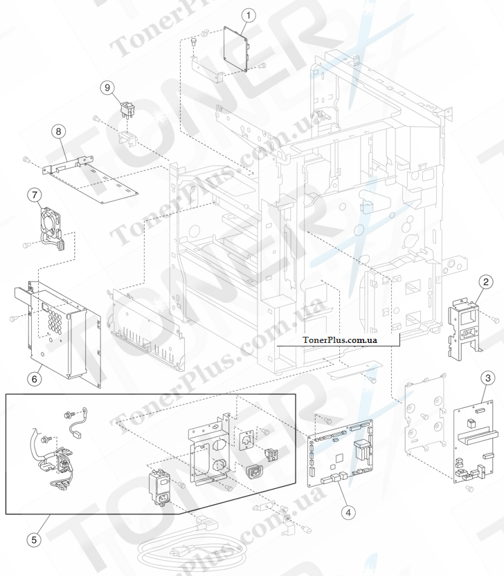 Каталог запчастей для Lexmark X862de - Electrical