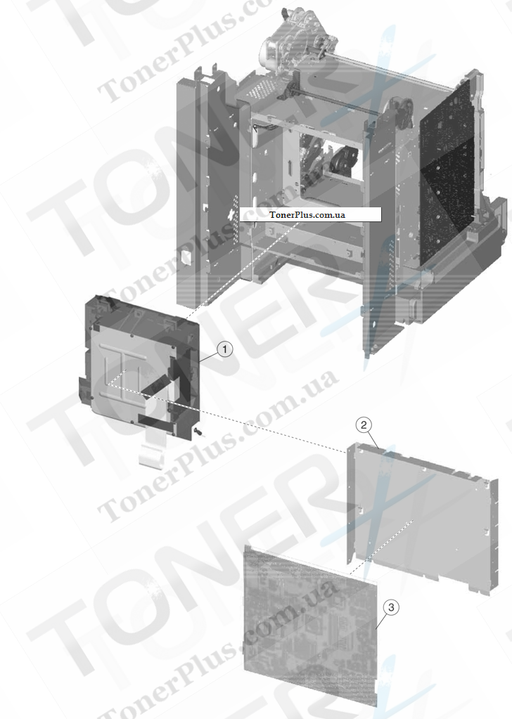 Каталог запчастей для Lexmark X738dte - Rear