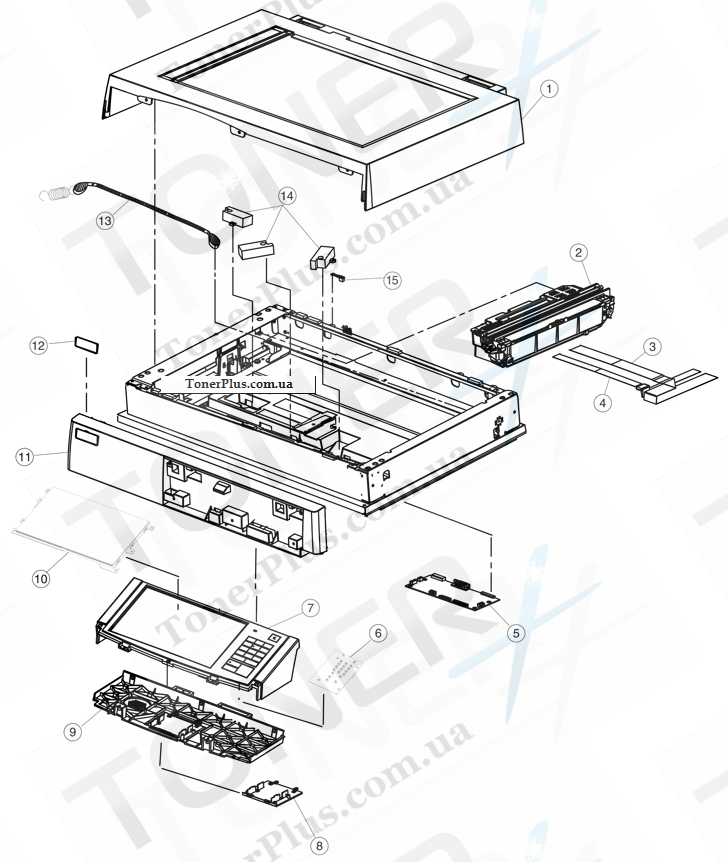 Каталог запчастей для Lexmark X925 - Flatbed