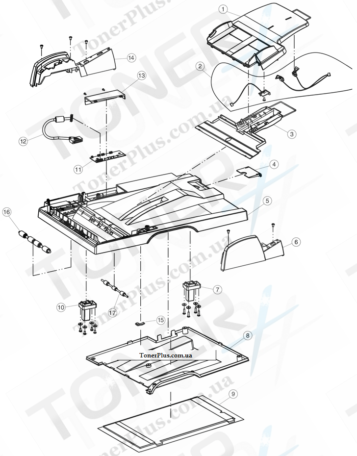 Каталог запчастей для Lexmark X925 - ADF 1