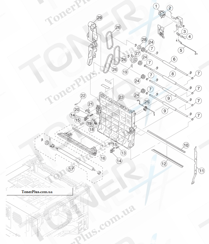 Каталог запчастей для Lexmark X925 - Duplex components 1