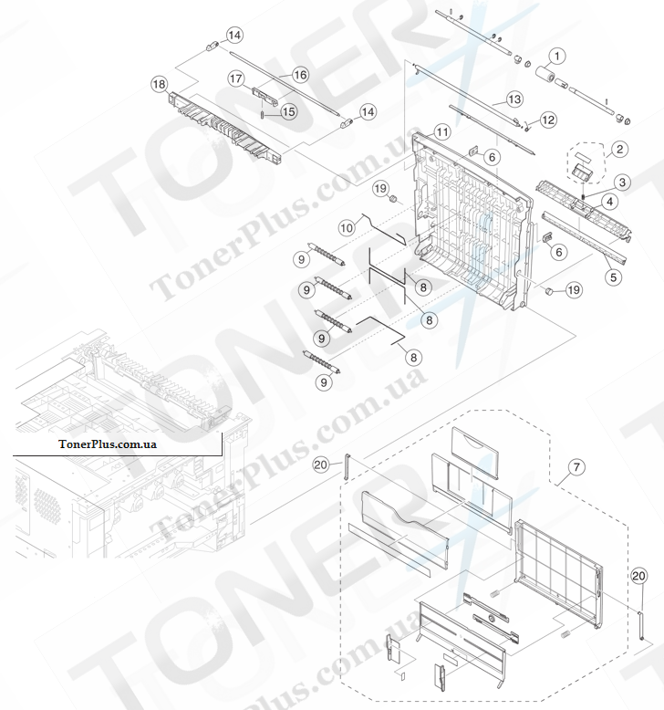 Каталог запчастей для Lexmark X925 - Duplex components 2