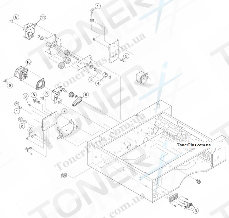 Каталог запчастей для Lexmark X925 - 550 sheet option feeder base