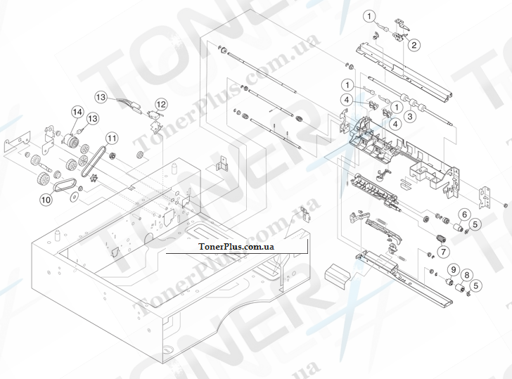 Каталог запчастей для Lexmark X925 - 550 sheet option feeder paper feed