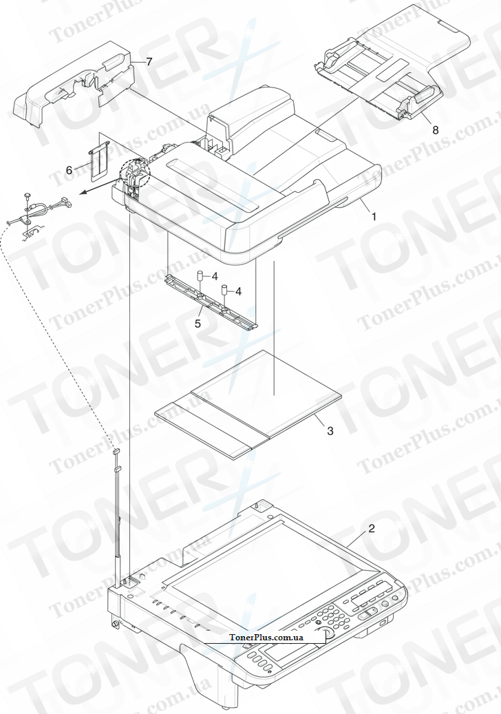 Каталог запчастей для OKI ES5462dw MFP - Scanner-Unit
