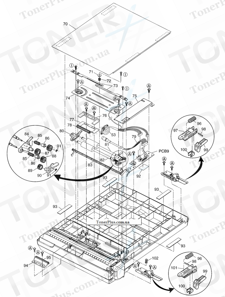 Каталог запчастей для Panasonic KXFLB756 - LOWER ADF SECTION