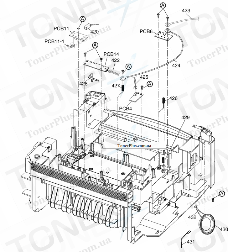 Каталог запчастей для Panasonic KXFLB811 - LOWER CABINET SECTION (1)
