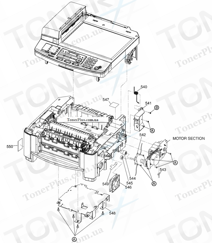 Каталог запчастей для Panasonic KXFLB811 - MAIN CABINET