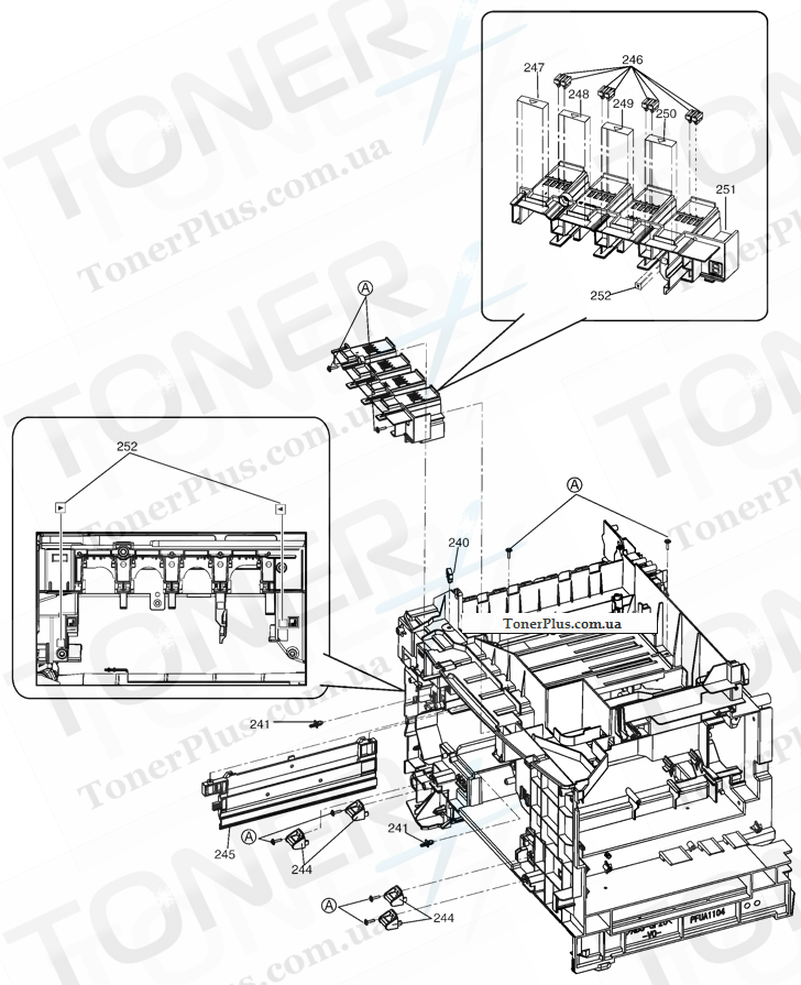 Каталог запчастей для Panasonic KXMC6040 - Front Cabinet Section 1