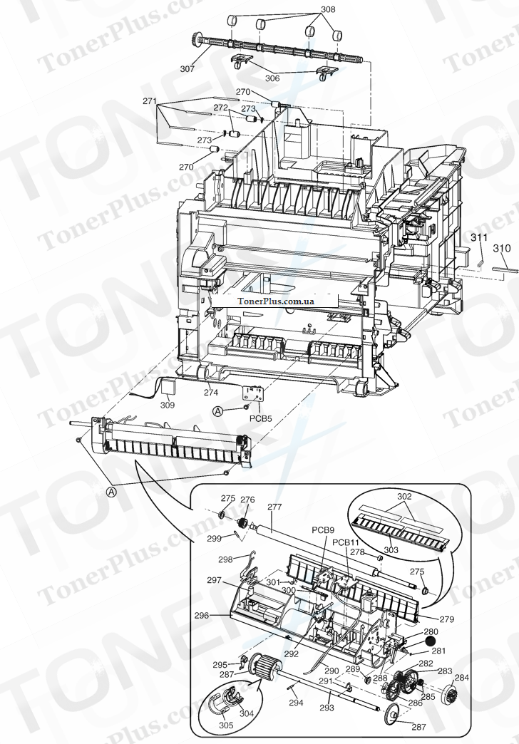 Каталог запчастей для Panasonic KXMC6040 - Left Side Cabinet Section