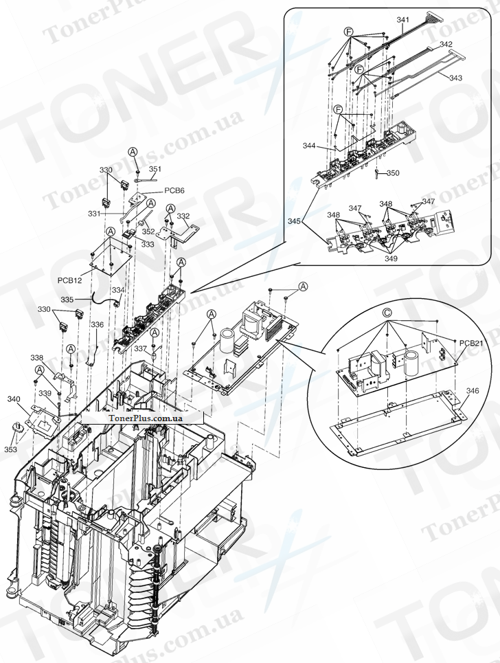 Каталог запчастей для Panasonic KXMC6040 - Rear Cabinet Section 1