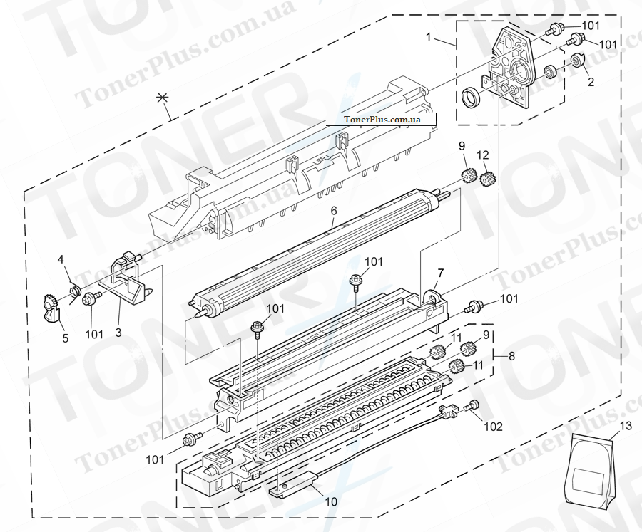 Каталог запчастей для Ricoh Aficio MP2000 - PCU 1