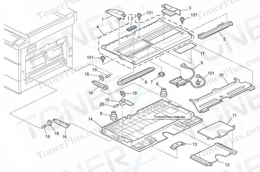 Каталог запчастей для Ricoh Aficio MP1610L - BY-PASS FEED SECTION (B282/B283)
