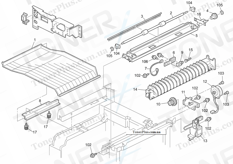 Каталог запчастей для Ricoh Aficio MP1610L - DUPLEX UNIT 3 (B282)