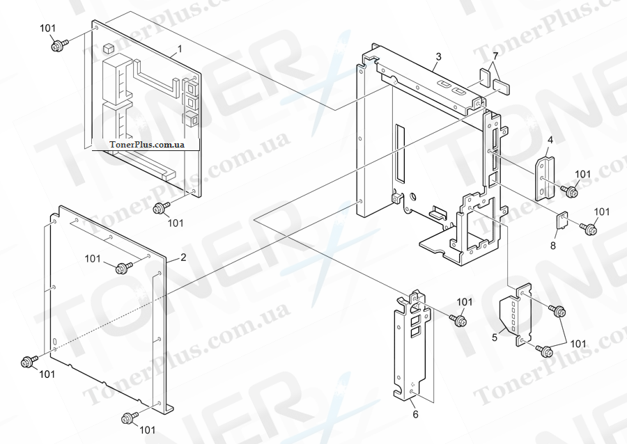 Каталог запчастей для Ricoh Aficio MP175L - Extention Box (D108)