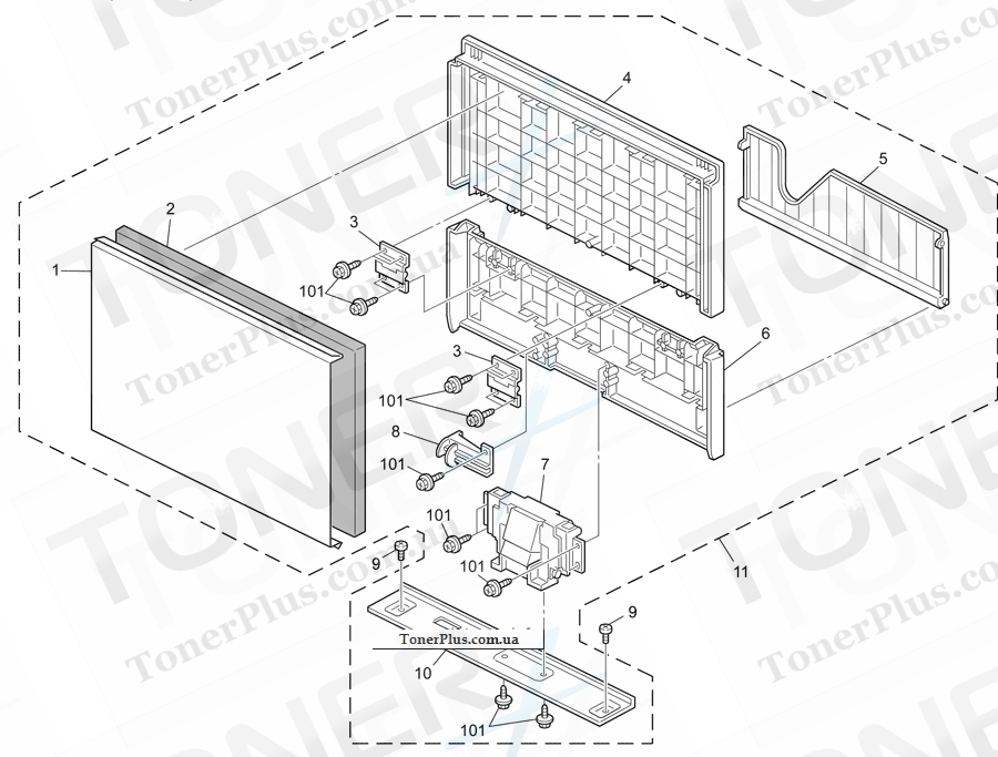 Каталог запчастей для Ricoh Aficio MP1801 - Platen Cover (B24561)