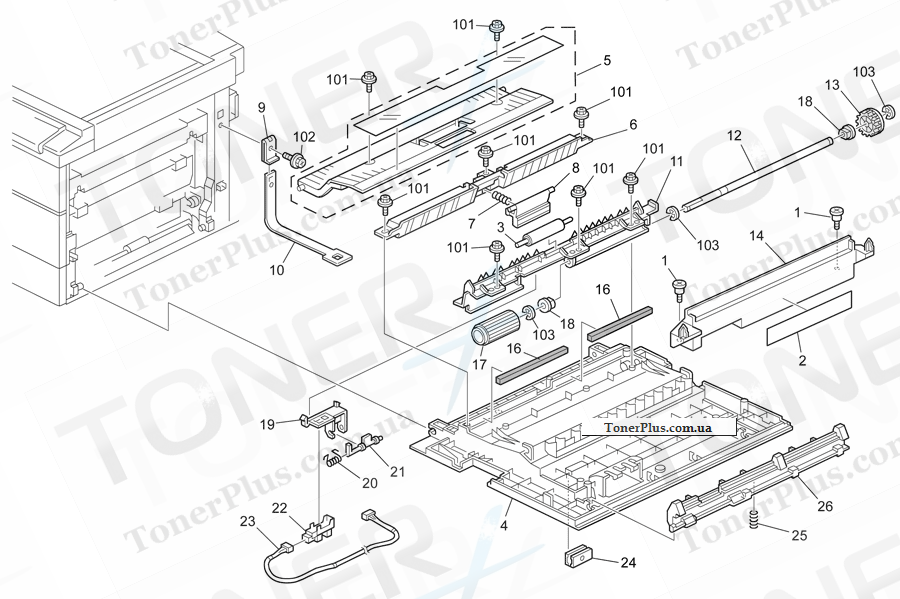 Каталог запчастей для Ricoh Aficio MP1801 - Vertical Transport (B24561)